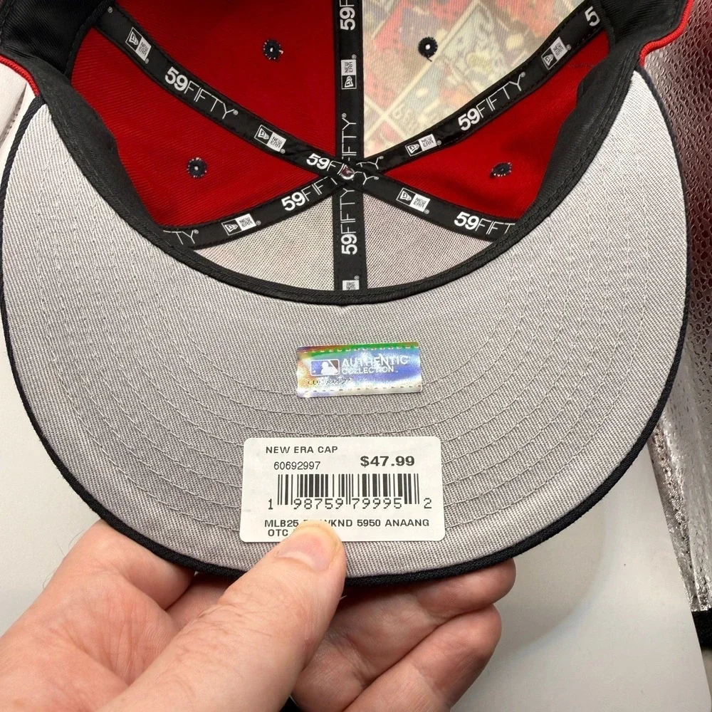 New Era 59FIFTY Los Angeles Angels Comic Book Panel Hat Red Blue Fitted 7 3/8
